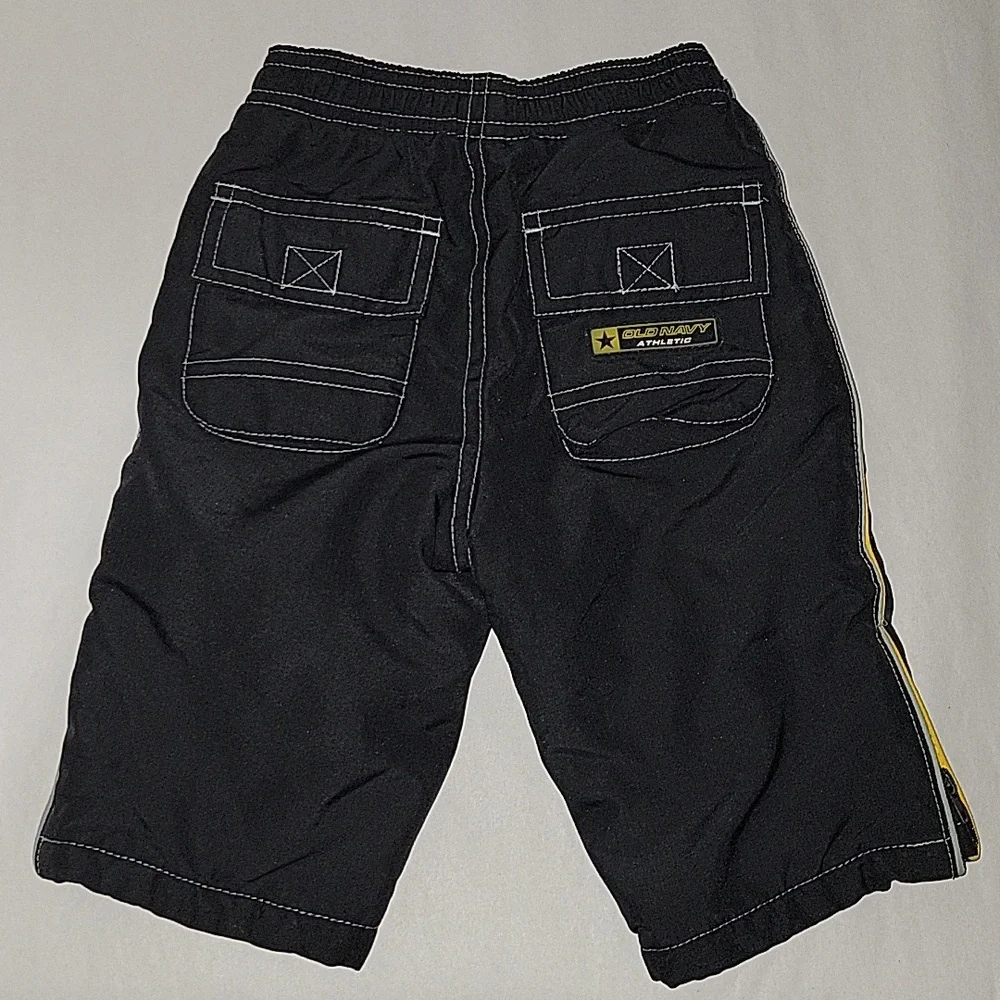 Old Navy Baby Athletic Lined Sweatpants yellow side strips black cargo pockets